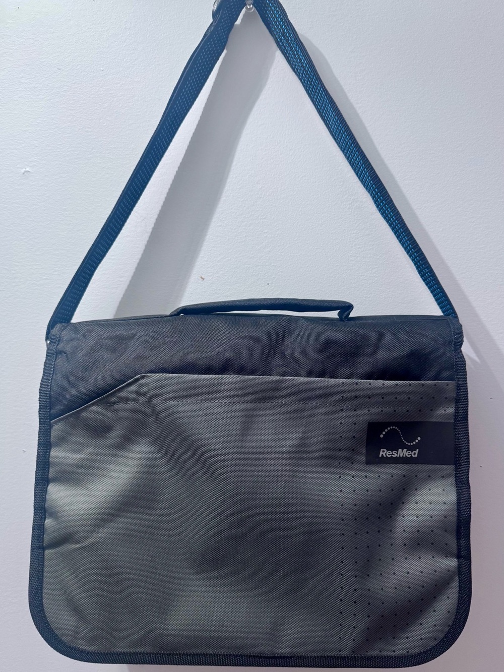 ResMed CPAP Travel Case with blue black strap